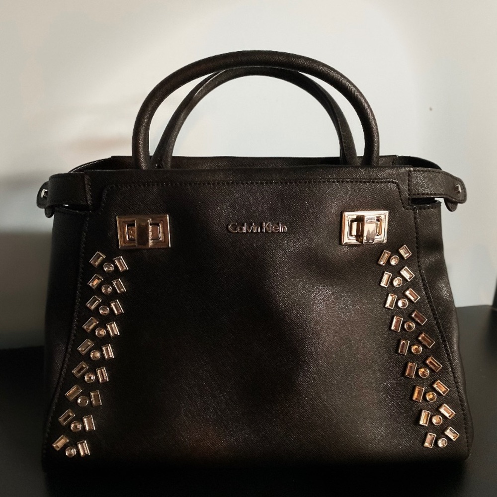 Calvin Klein black rhinestone purse